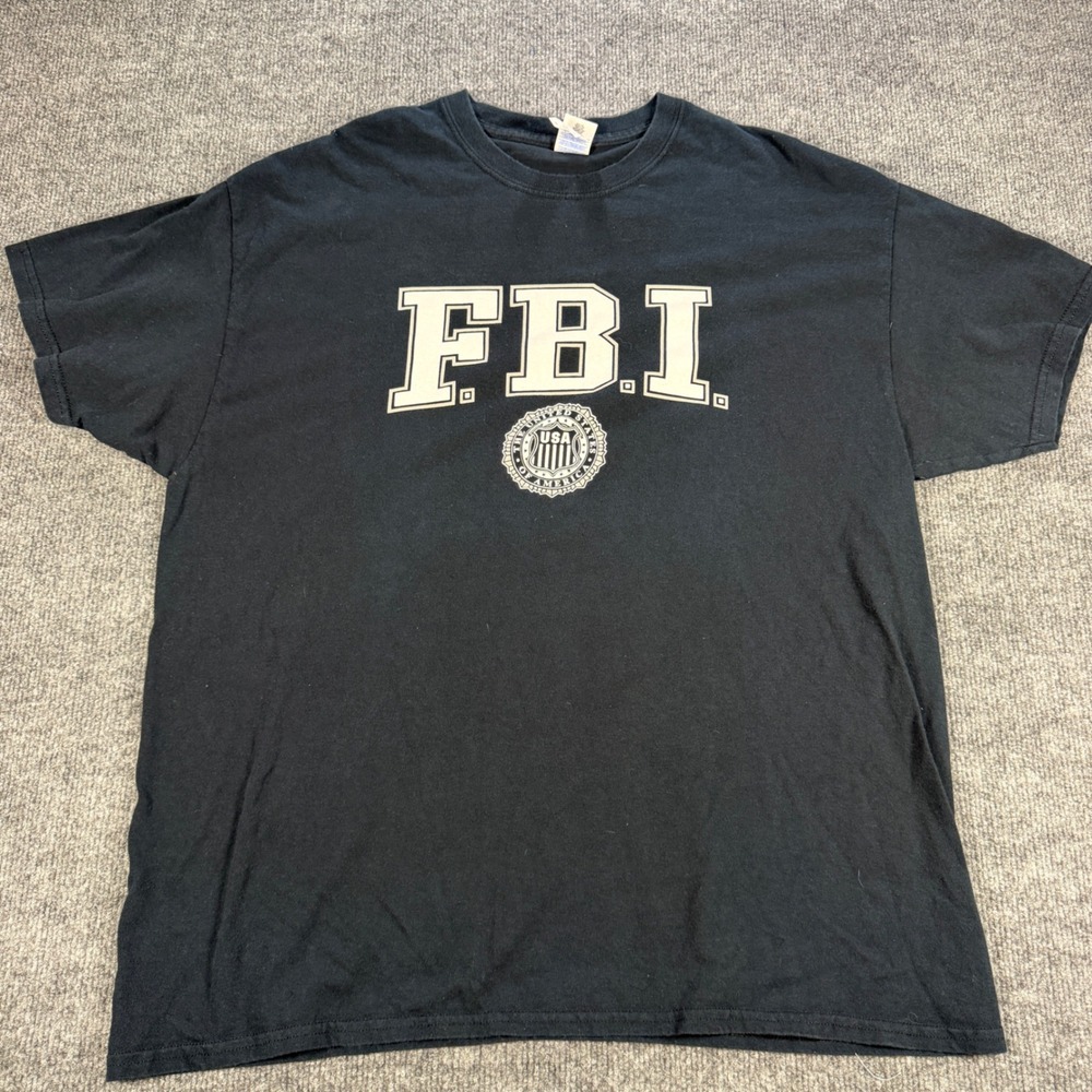 FBI Graphic Cotton Black T-Shirt XL Streetwear Gorpcore Normcore Dadcore